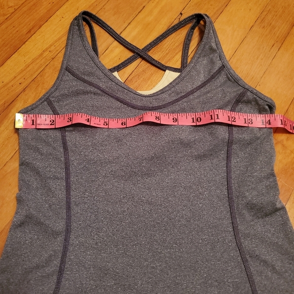 Arc'teryx tank top. Heathered grey (inside yellow. Crossed in back. Women S. - Picture 5 of 10